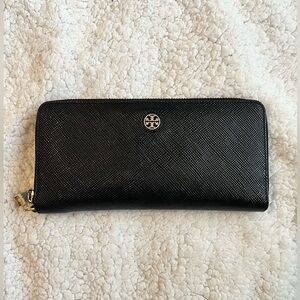 Tory Burch Black Zip-Around Wallet